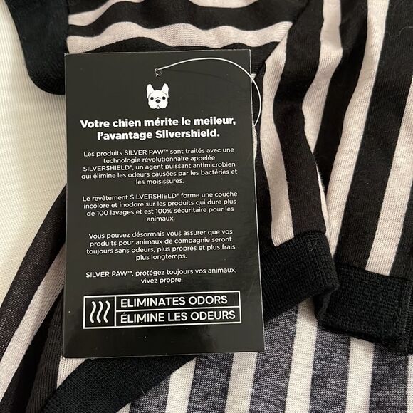SILVER PAW DOG PJs BLACK and GRAY STRIPE SIZE LARGE - Picture 5 of 13